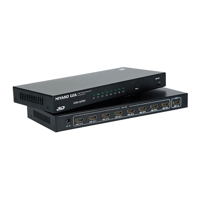 Distribuidor HDMI 1 entrada 8 salidas, soporta 3D – M-275