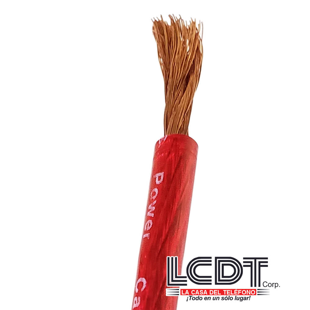 Cable de poder 10AWG chaqueta roja libre de oxígeno, por pie