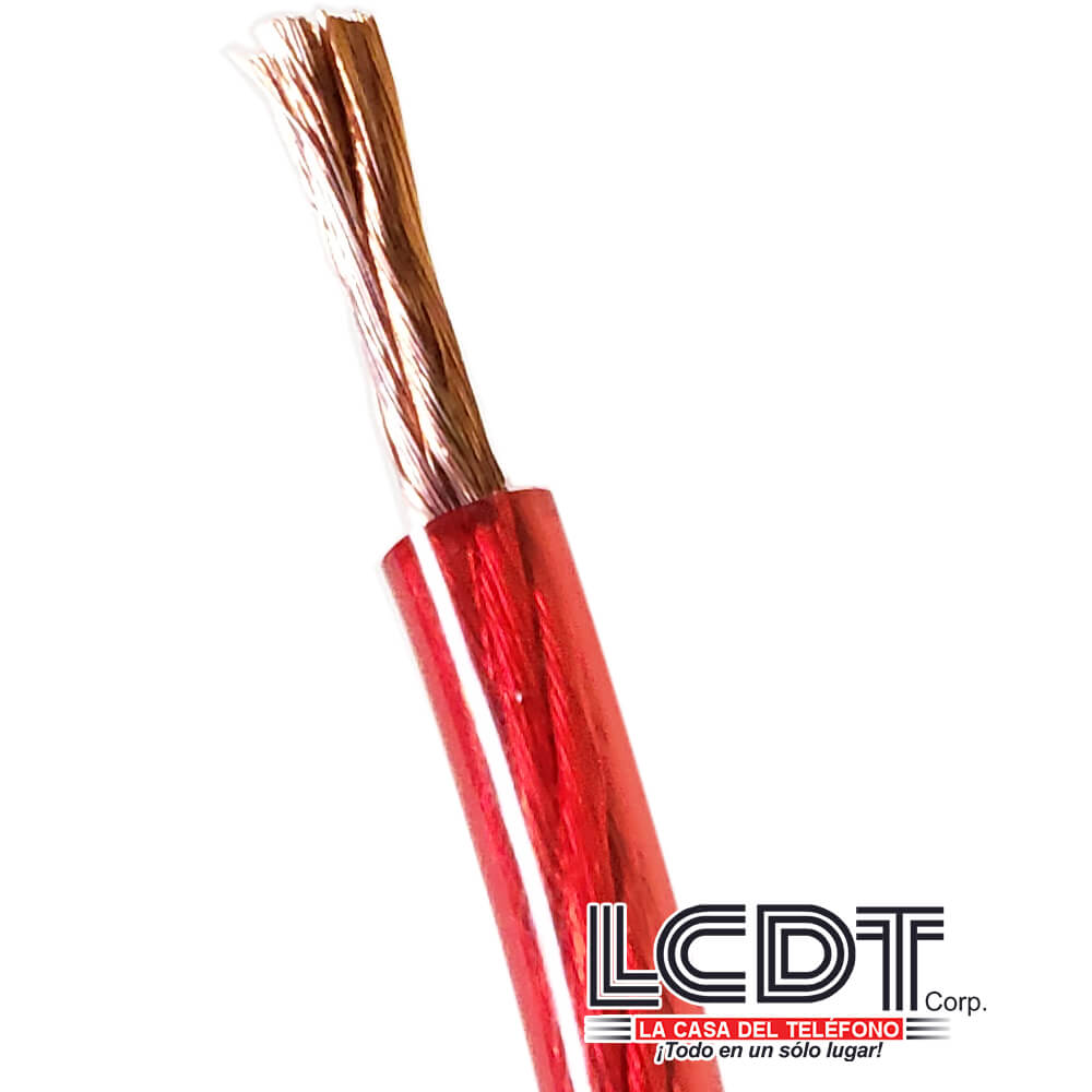 Cable de poder 8AWG chaqueta roja libre de oxígeno, por pie