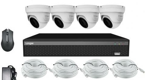 Kit de Seguridad: NVR de 4CH + 4 Cámaras PoE 5MP – KT-NVR3604DP*1 Longse
