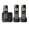 Combo de teléfonos inalámbricos DECT con Contestador, 3 auriculares, identificador de llamadas, teclado iluminado, altavoz, operación con alimentación de respaldo* - KX-TGC363LAB – Panasonic