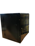 Gabinete de pared 600x550, abatible, capacidad de 12U, puerta de vidrio frontal con llave  – LCDT NCW5-12-A-B