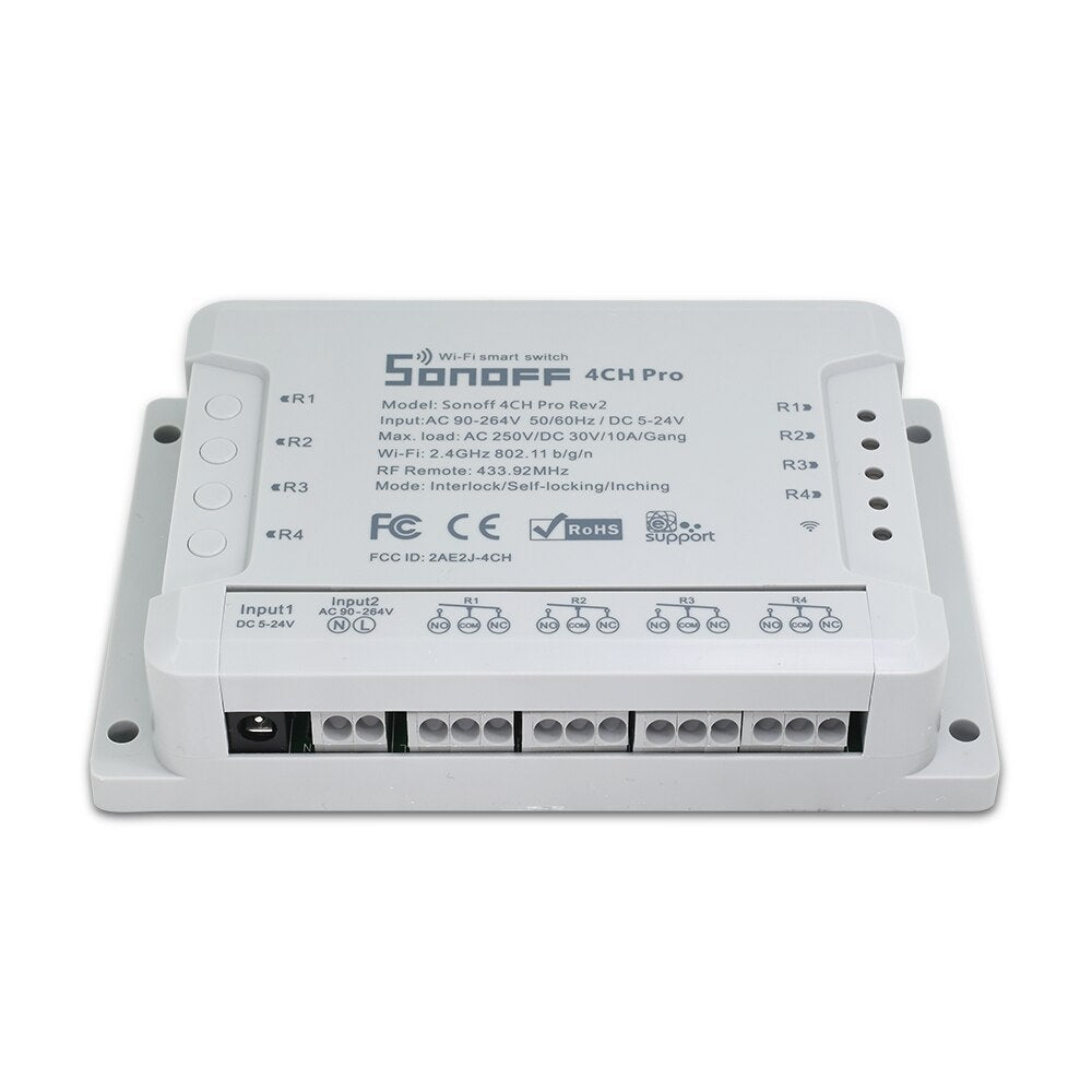 Interruptor Wi-Fi inteligente para control de 4 dispositivos – 4CHPROR2 Sonoff
