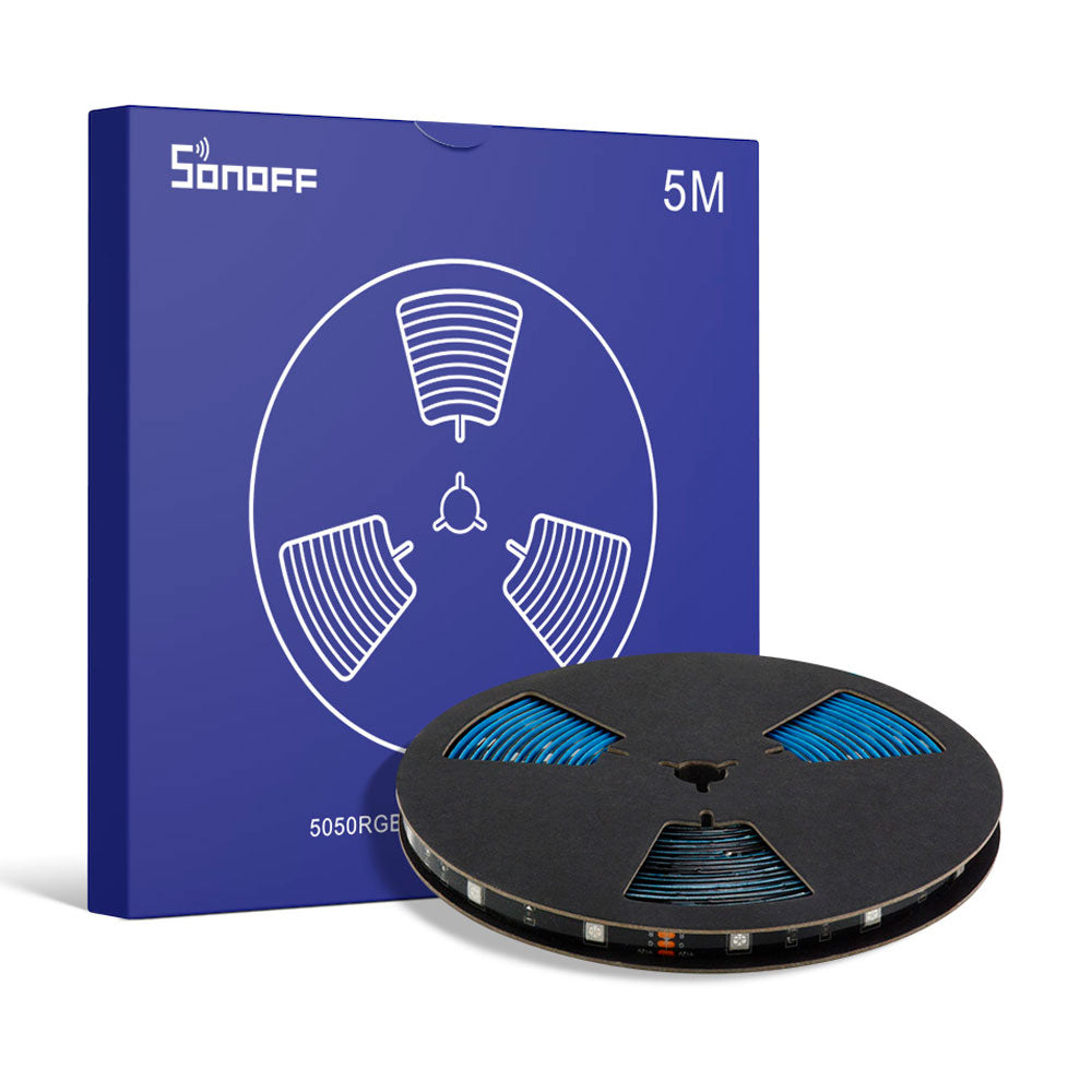 Extensión de 5M de tira de luz LED inteligente controlado por WiFi ó RF – 5050RGB Sonoff