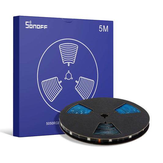 Extensión de 5M de tira de luz LED inteligente controlado por WiFi ó RF – 5050RGB Sonoff