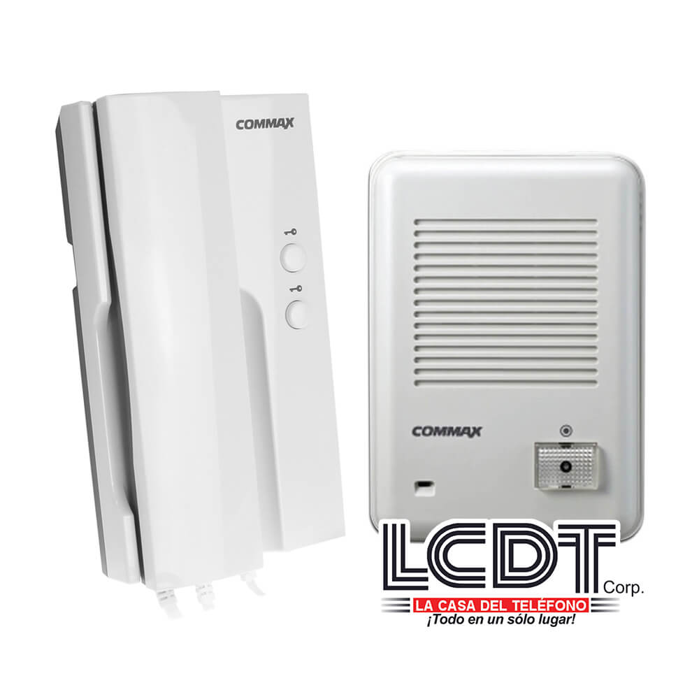 Kit de Audio portero Commax: Teléfono DP-2HPR y estación de puerta DR-201D