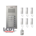 Kit de Botonera Commax DR-6UM: Botonera con 6 botones, 6 citófonos y fuente de poder