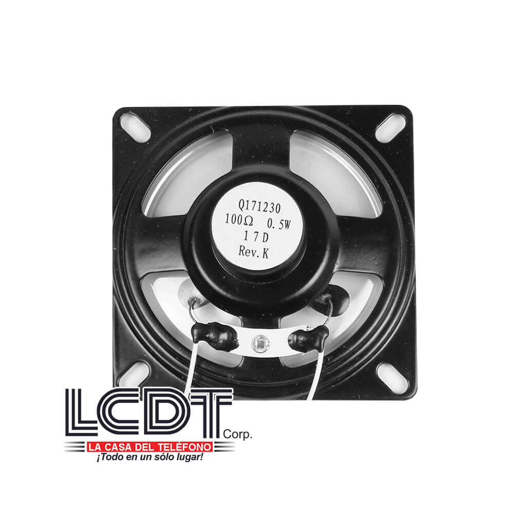 Q171230 – Bocina cuadrada de 2.5”, 100 Ohm, 0.5W