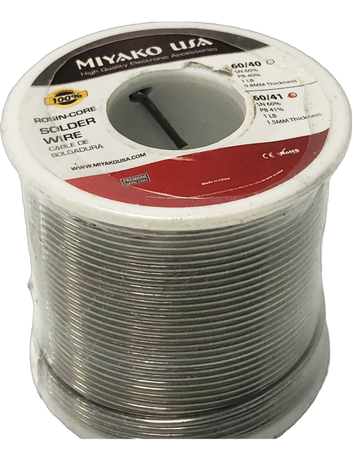 Soldadura estaño plomo (60/41), 1.5mm, 1 Lb. – Miyako 60/41