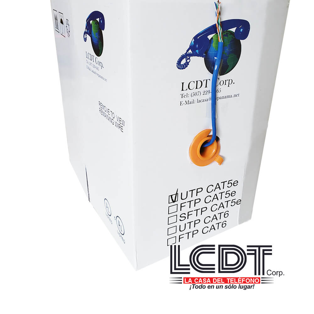 Caja de UTP CAT5e Azul, aleación, 1000 pies - LCDT CAT5ECCABL