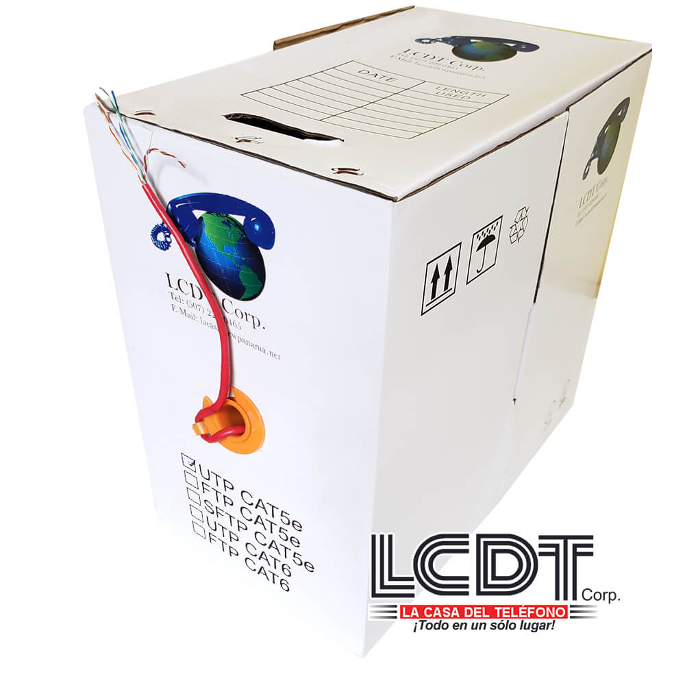 Caja de UTP CAT5e Rojo, aleación, 1000 pies - LCDT CAT5ECCARED
