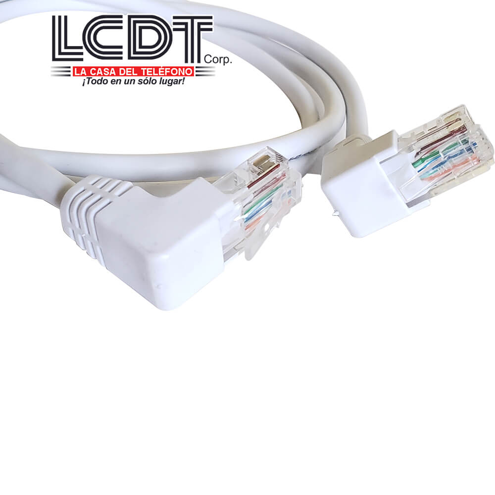 Patch Cord UTP CAT5e Blanco de 1M, 90 grados – LCDT CPU5B14W01/90