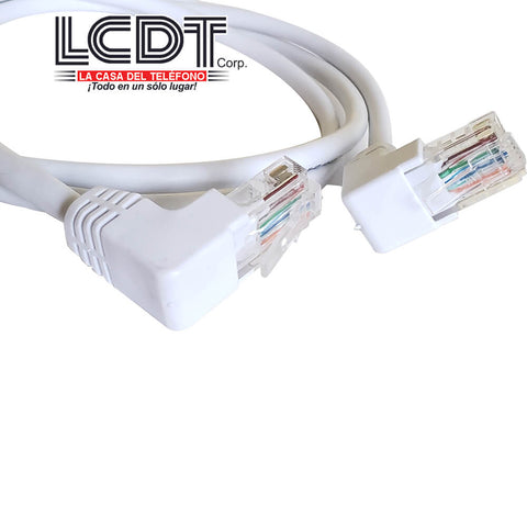 Patch Cord UTP CAT5e Blanco de 1M, 90 grados – LCDT CPU5B14W01/90