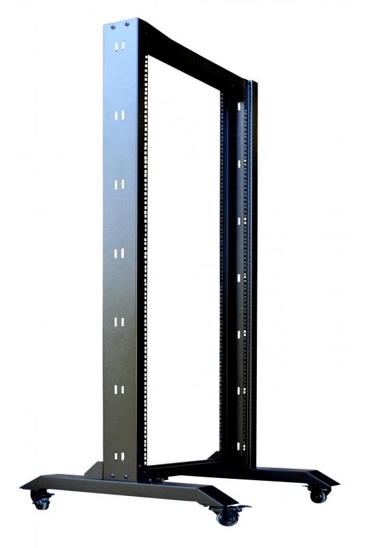 Rack abierto de 2 postes 27U con ruedas – LCDT NR21A-27