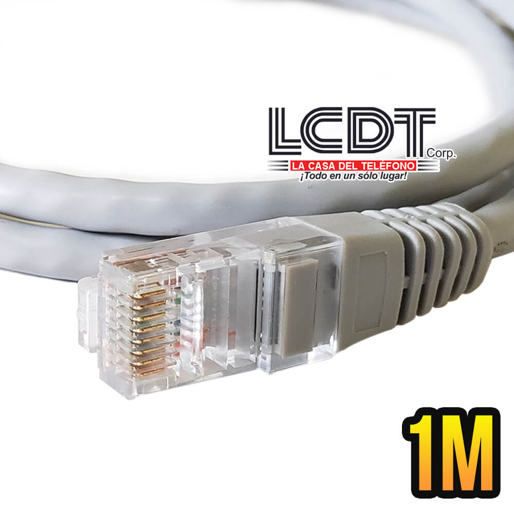 Patch Cord UTP CAT5e Gris de 1M - LCDT CPU5B14G01