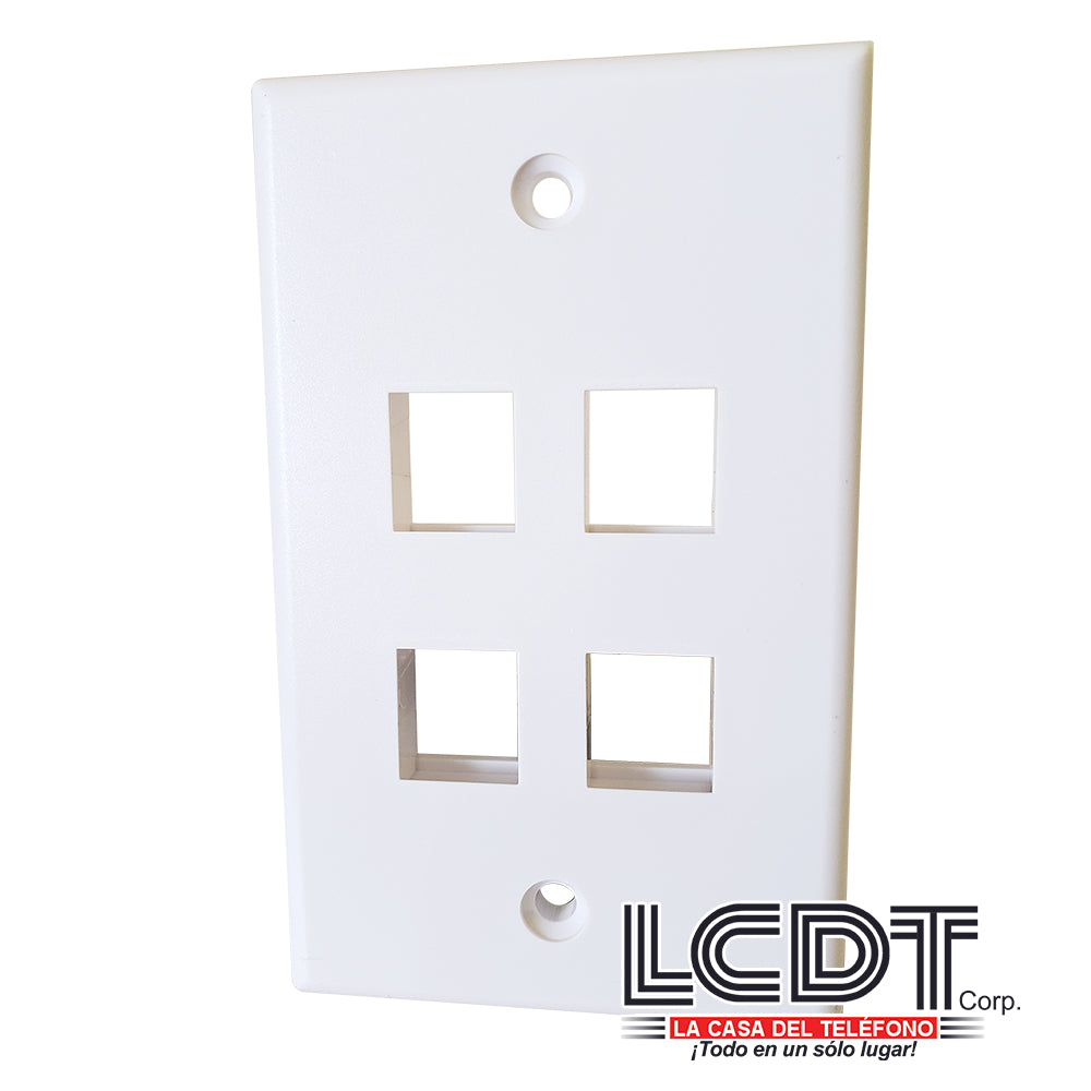 Tapa de pared lisa de 4 puertos – LCDT NFPF24