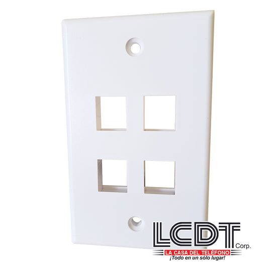 Tapa de pared lisa de 4 puertos – LCDT NFPF24
