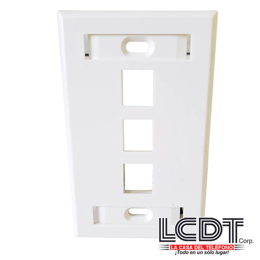 Tapa de pared de 3 puertos, con identificación - LCDT NFPFL23