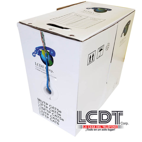 Caja de UTP CAT5e Azul, cobre, 1000 pies - LCDT UTP5EBL