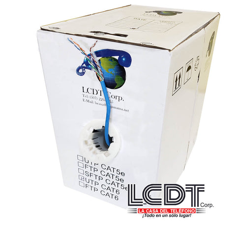 Caja de Baja emisión de Humo y Zero Halógenos (LSZH) CAT6 Azul, cobre, 1000 pies – LCDT UTP6BL-LSZH