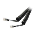 Cable en espiral para auricular color negro, 15 pies de longitud – CALIDAD SUPERIOR – Kuwes KXUS-052BK