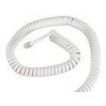 Cable en espiral para auricular color blanco, 15 pies de longitud – CALIDAD SUPERIOR – KXUS-052WH Kuwes