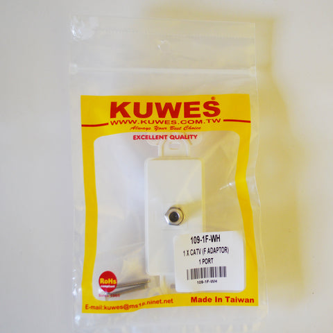KUWES 109-1F-WH – Inserto decora con 1 puerto F