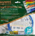 Patch Cord UTP CAT6 de 1M de largo en color Azul - Kuwes KPO1031MBL
