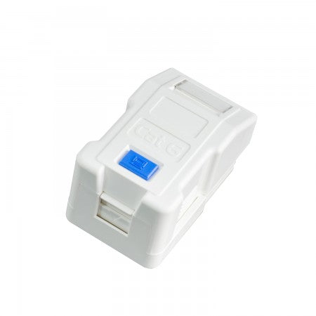 Caja de montaje superficial con obturador de 1 puerto en color blanco – KS-SMBT Kuwes