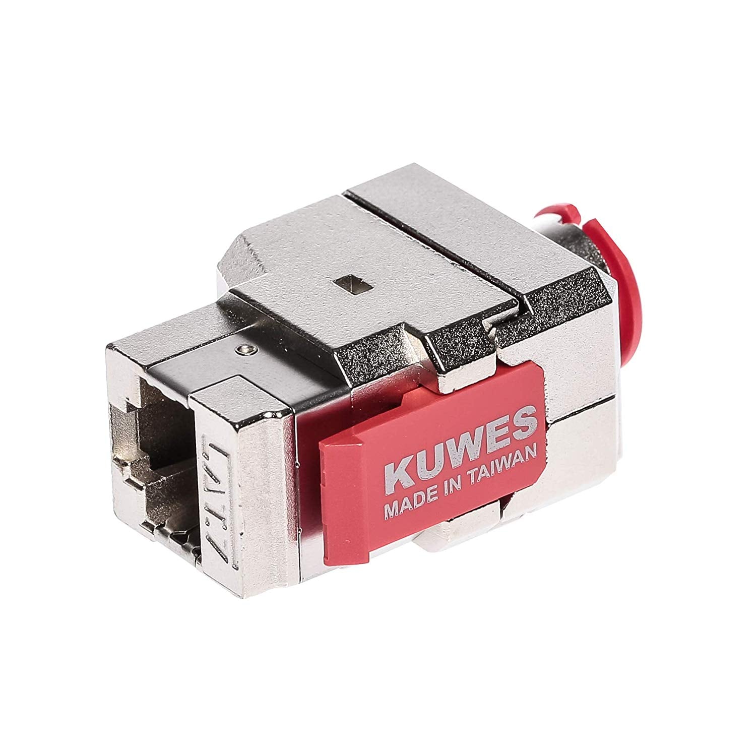 Módulo keystone jack blindado SSTP CAT7 10G color Rojo – Kuwes KSNT-ABL-RD