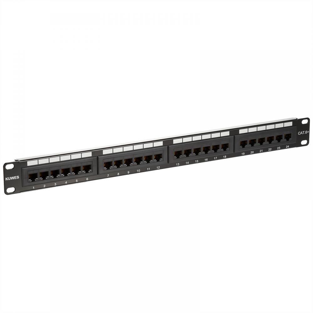 Panel de conexión CAT6+ de 24 puertos - KUWES AKPH24T-KAA-C6C/BK