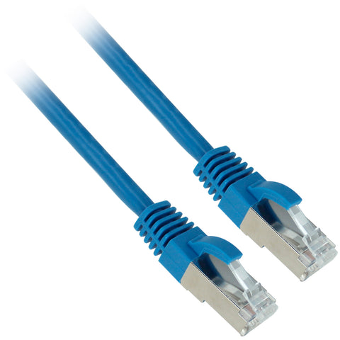 Patch Cord U/FTP CAT6A de 1M de largo en color Azul - Kuwes FC6A-1M-BL