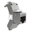 Módulo keystone jack STP CAT6A 10G 180°, para montaje sin herramienta - KUWES KSNT-88F-6A-FS