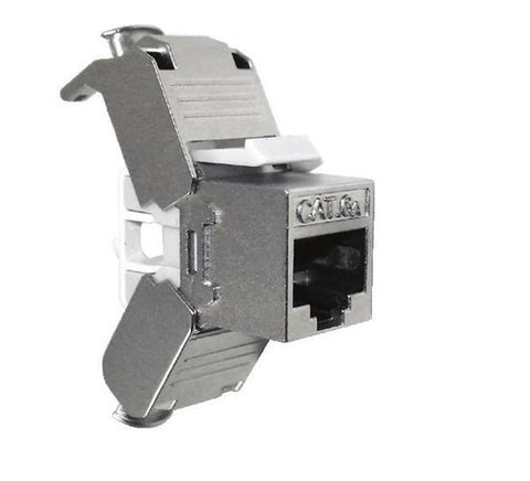 Módulo keystone jack blindado FTP CAT6A 10G 180° - KUWES KSNT-88F-6A-FS