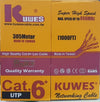 Rollo con 1000 pies de Cable UTP CAT6 negro, intemperie - KUWES UTP-C6-PE