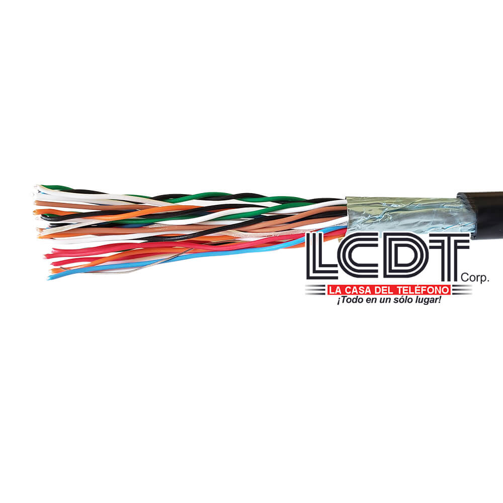 Pie de cable 12 pares CAT3, intemperie, blindado - KUWES C3-12P-OUT