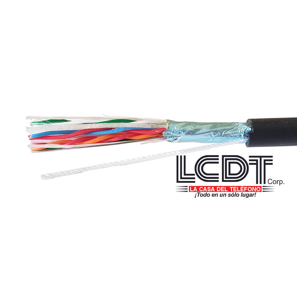 Pie de cable 6 pares CAT3, intemperie, blindado - KUWES C3-6P-OUT