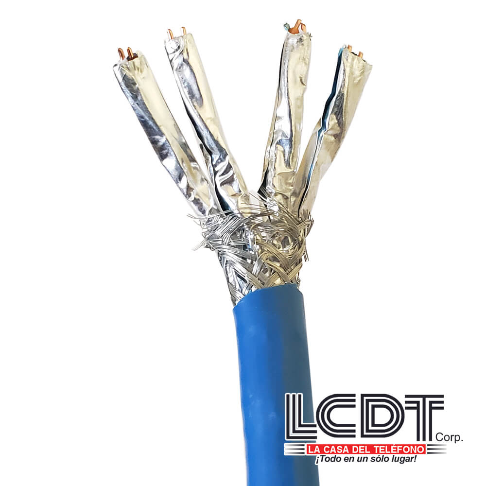 Rollo de SSTP CAT7 Azul, cobre, 1000 pies – KUWES KS-S7-BL