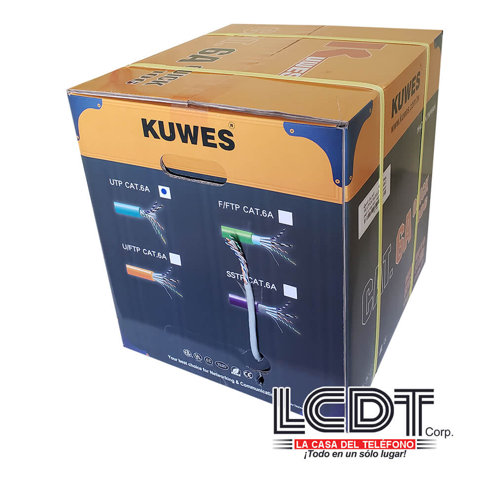Caja de UTP CAT6A Gris, Cobre, 1000 pies - KUWES UC6A-GY