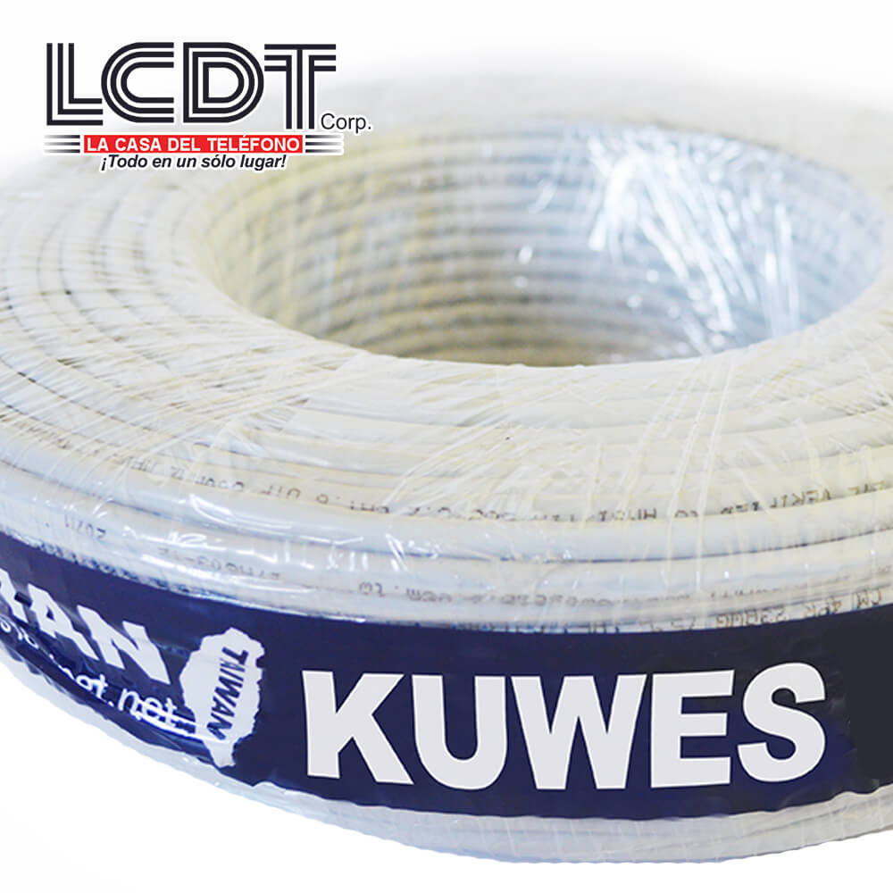 Rollo de UTP CAT6 gris, cobre, 100M - KUWES UTPCAT6100M