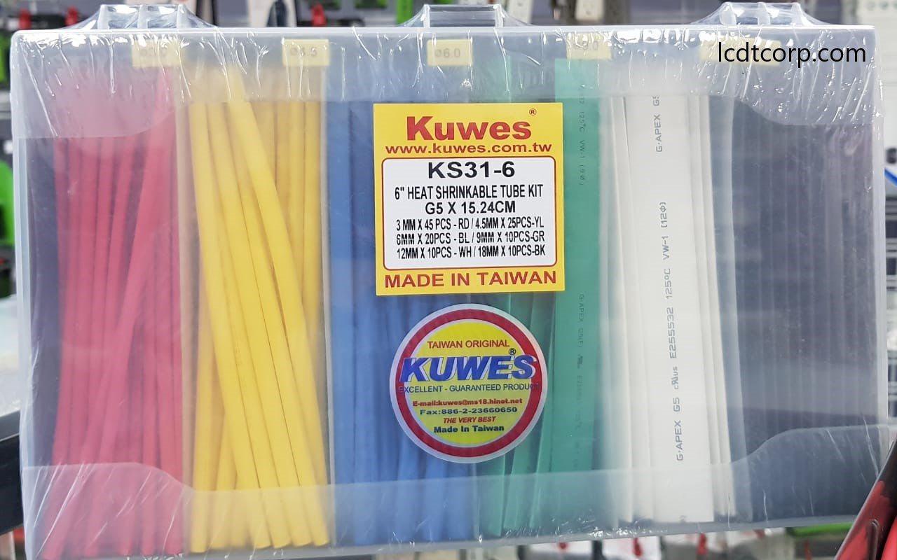 Kit de tubos termoencogibles, 120 piezas, 6 “ de largo, variados colores y diámetros – KS31-6