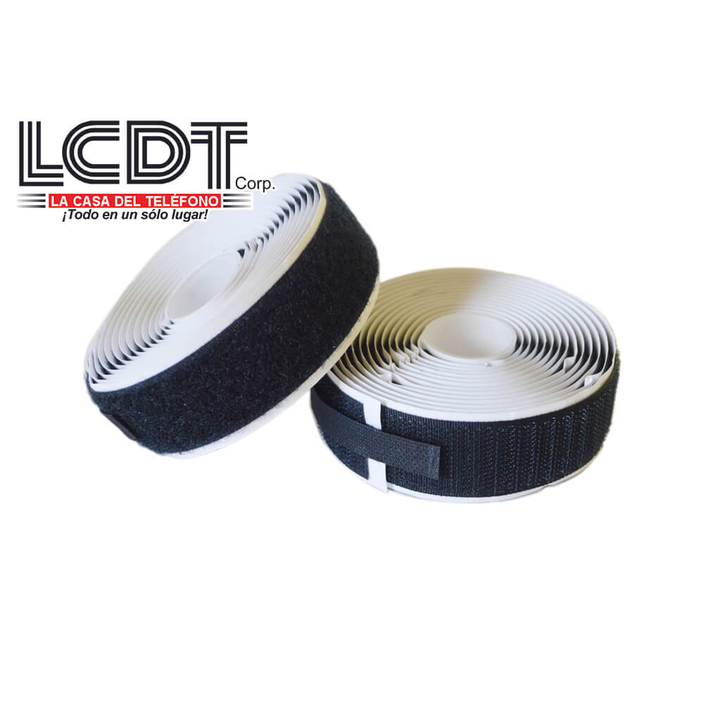 Set de velcro macho / hembra con adhesivo, 2.5M de longitud - KUWES KMGT-DS4-25