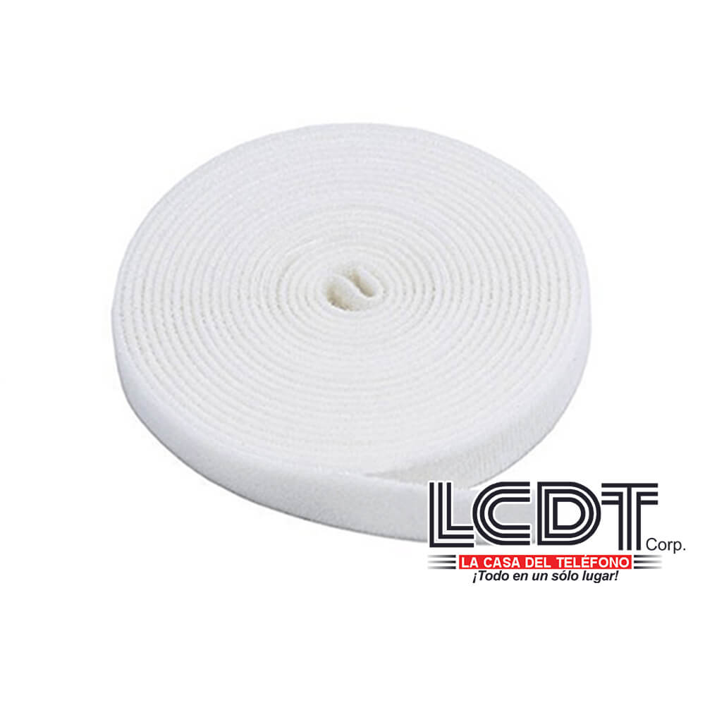 KUWES KRGT-1005WH – Rollo de velcro blanco 5M