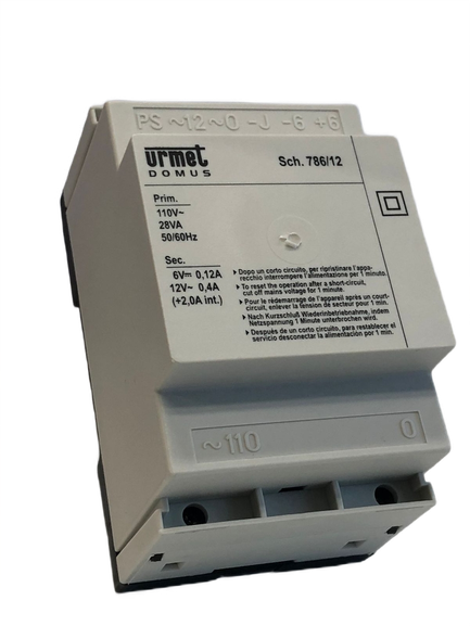 Fuente de poder Urmet 786/12, compatible con Sistemas de citófonos Domus