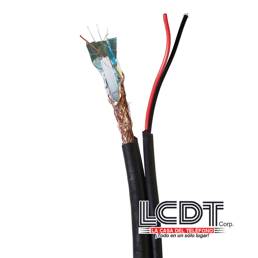 Pie de cable coaxial RG59 + mensajero