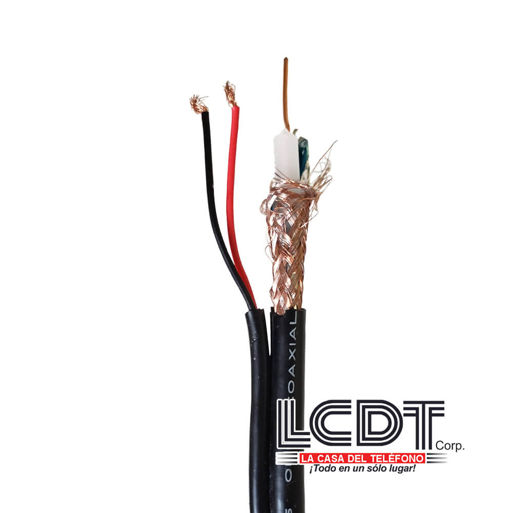 Pie de cable coaxial RG6 + mensajero