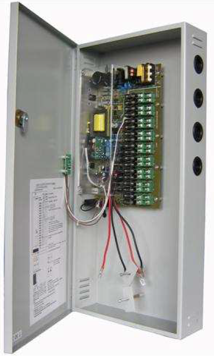 Fuente de poder tipo caja de 18CH respaldo de batería y salida de 12Vdc 10A – CV-PSU1281B