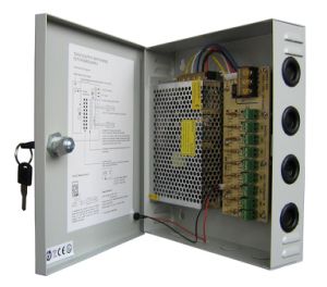 Fuente de poder tipo caja con función de reinicio automático, de 9CH y salida de 12Vdc 5A – CV-PSU1295R