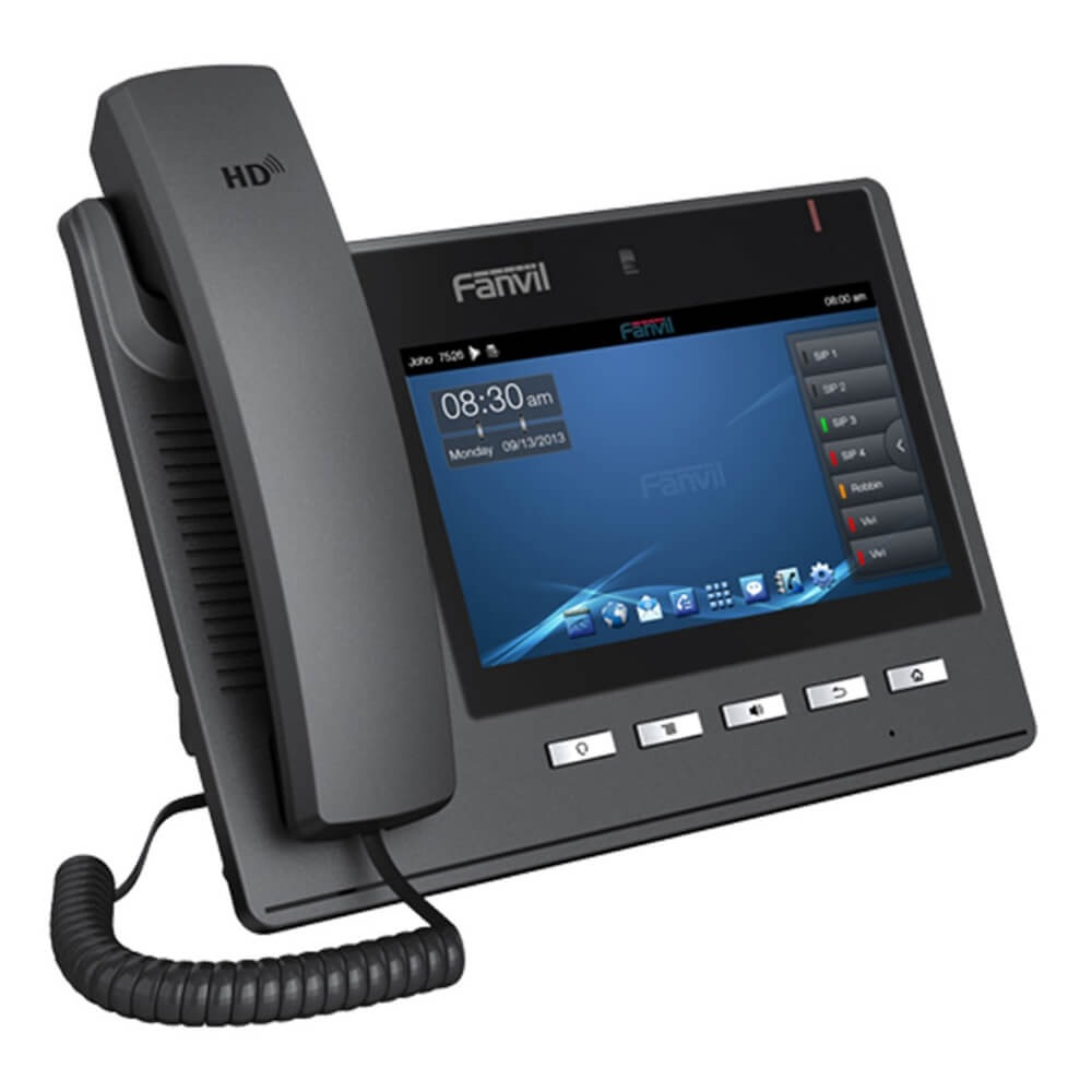 Teléfono IP Android con Video, 6 cuentas SIP, 720p HD, Gigabit, Pantalla táctil 7”, 100 DSS – C600 Fanvil