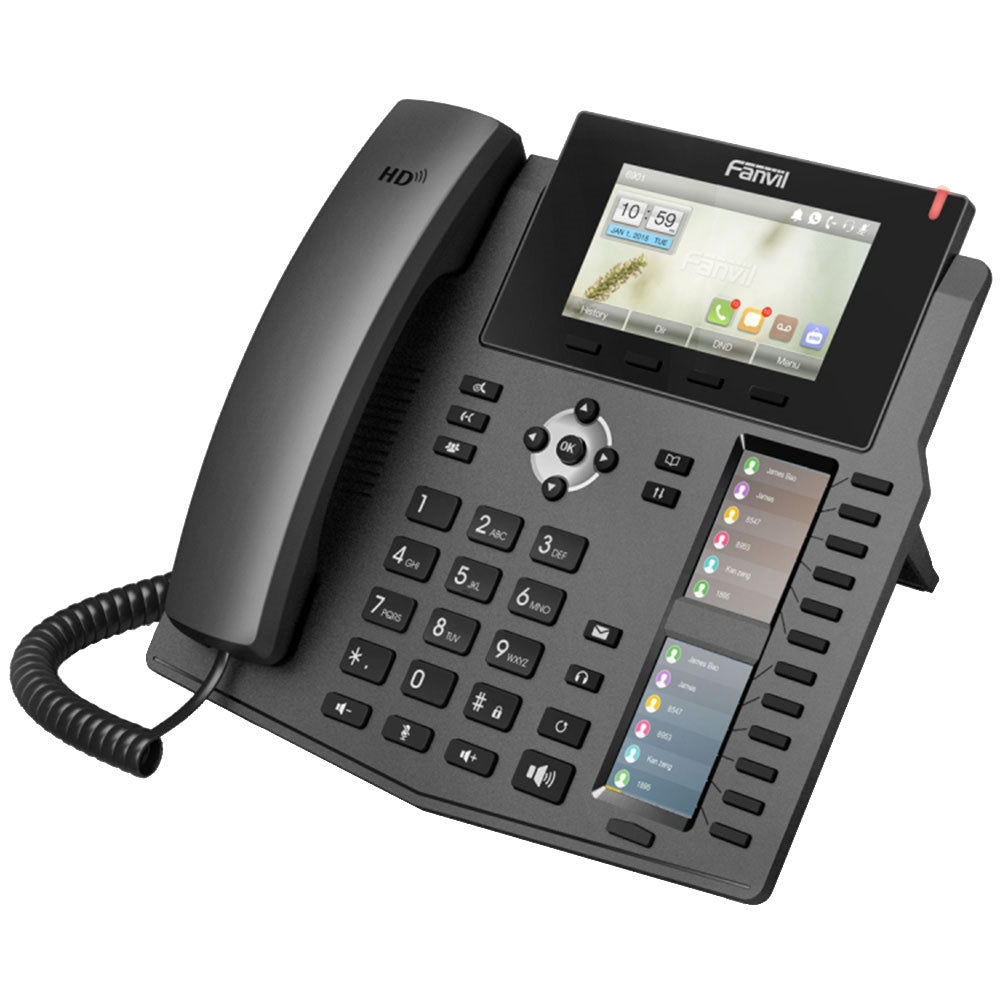 Teléfono IP de alta gama, 6 cuentas SIP, Gigabit, PoE, Bluetooth, LCD a color de 4.3”, Calidad de Voz HD, RJ9, DSS – X6 Fanvil